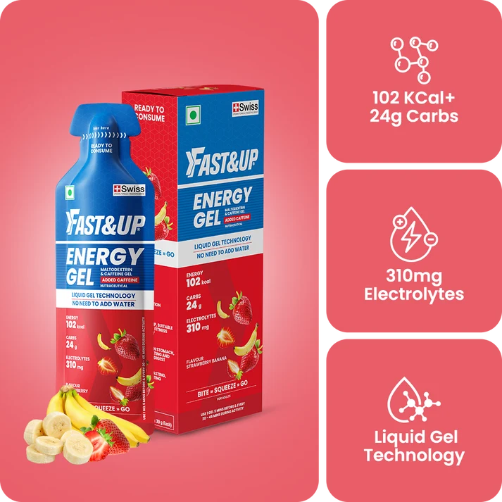 Fast&Up Caffeinated Energy Gel (Strawberry Banana)
