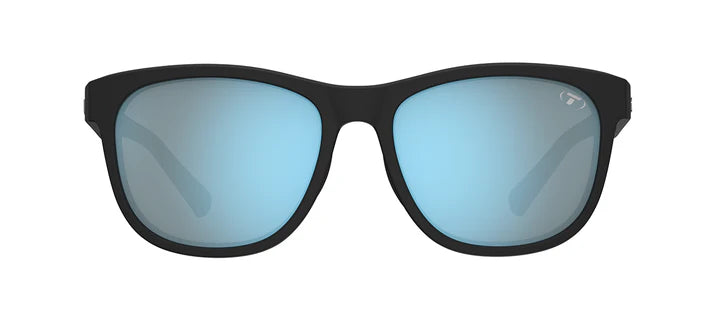 Tifosi Swank Sport Sunglasses (Satin Black/Smoke Tint w/ Bright Blue Mirror)