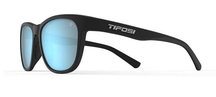 Tifosi Swank Sport Sunglasses (Satin Black/Smoke Tint w/ Bright Blue Mirror)