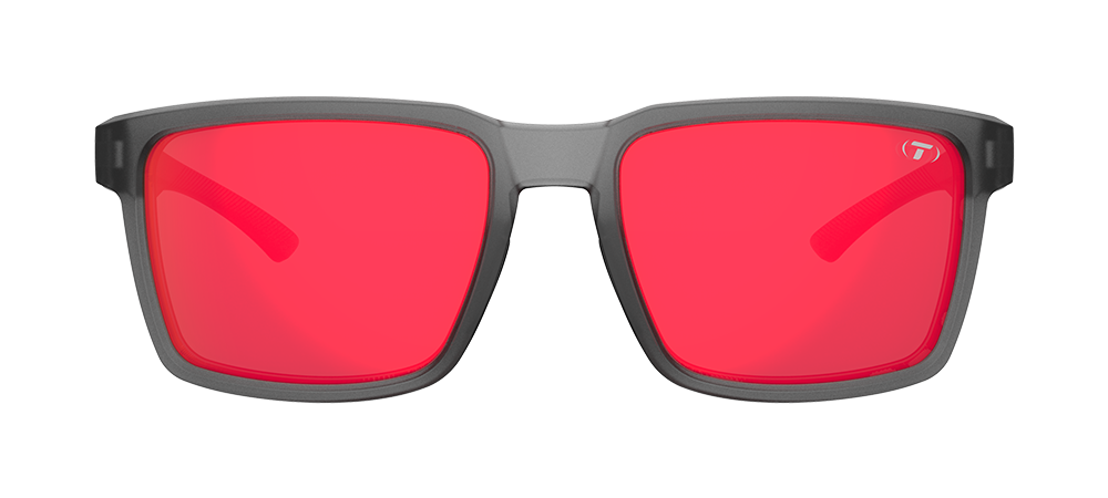 Tifosi Sylo sunglasses, Satin Vapor frame with Smoke Red Mirror lens - front view