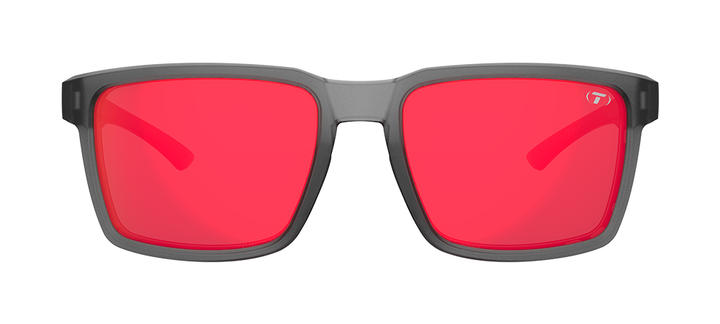 Tifosi Sylo sunglasses, Satin Vapor frame with Smoke Red Mirror lens - front view
