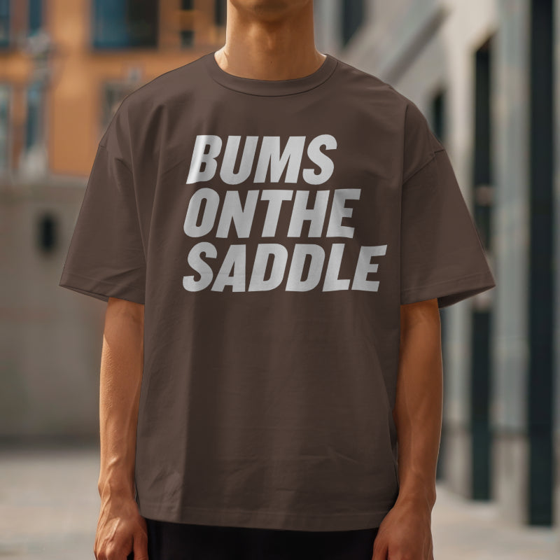 BUMSONTHESADDLE T-shirt (Brown/White)