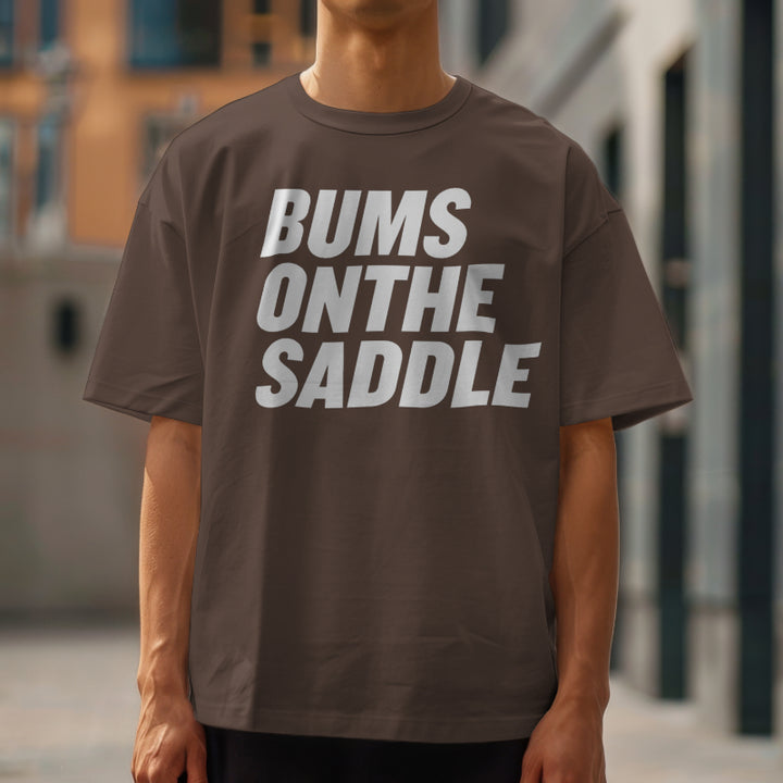BUMSONTHESADDLE T-shirt (Brown/White)