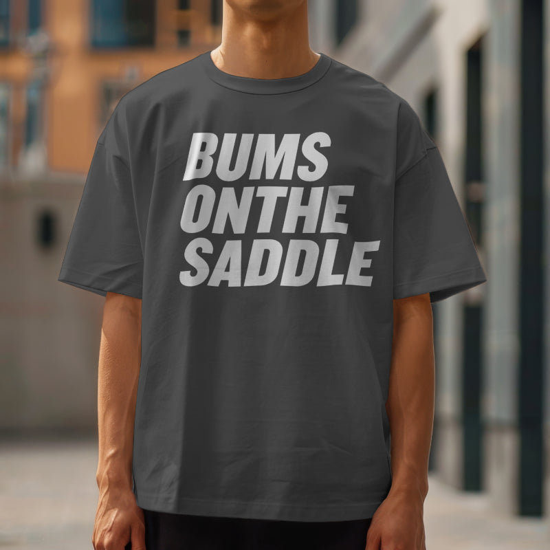 BUMSONTHESADDLE T-shirt (Grey/White)