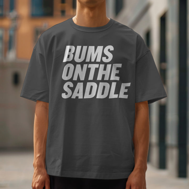 BUMSONTHESADDLE T-shirt (Grey/White)