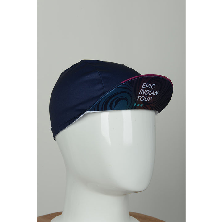 Monton X Tour of Nilgiris Limited Edition cycling cap, Blue, detail shot