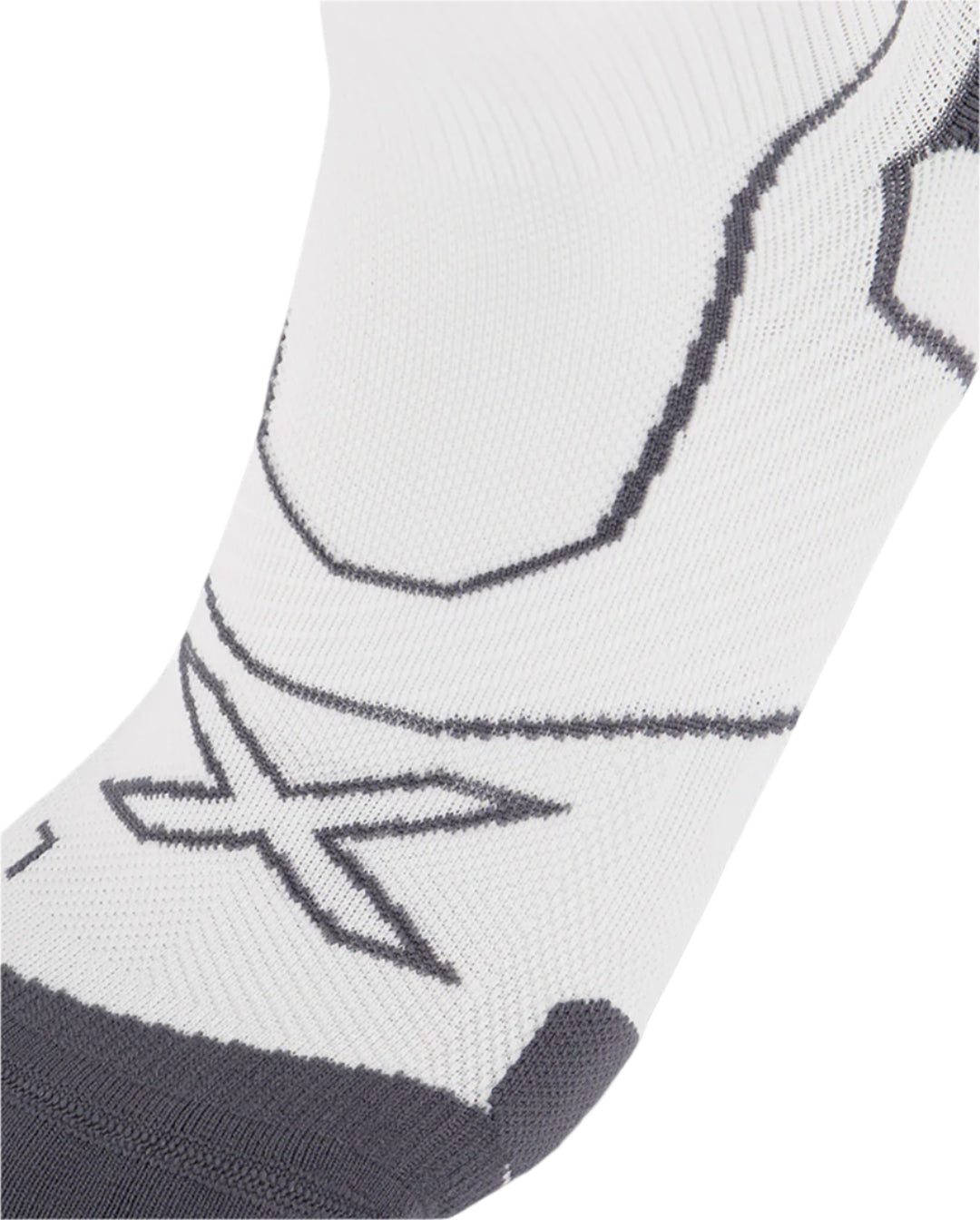 2XU UA5048E Vectr Cushion 1/4 Crew Unisex Running Socks (White/Grey)