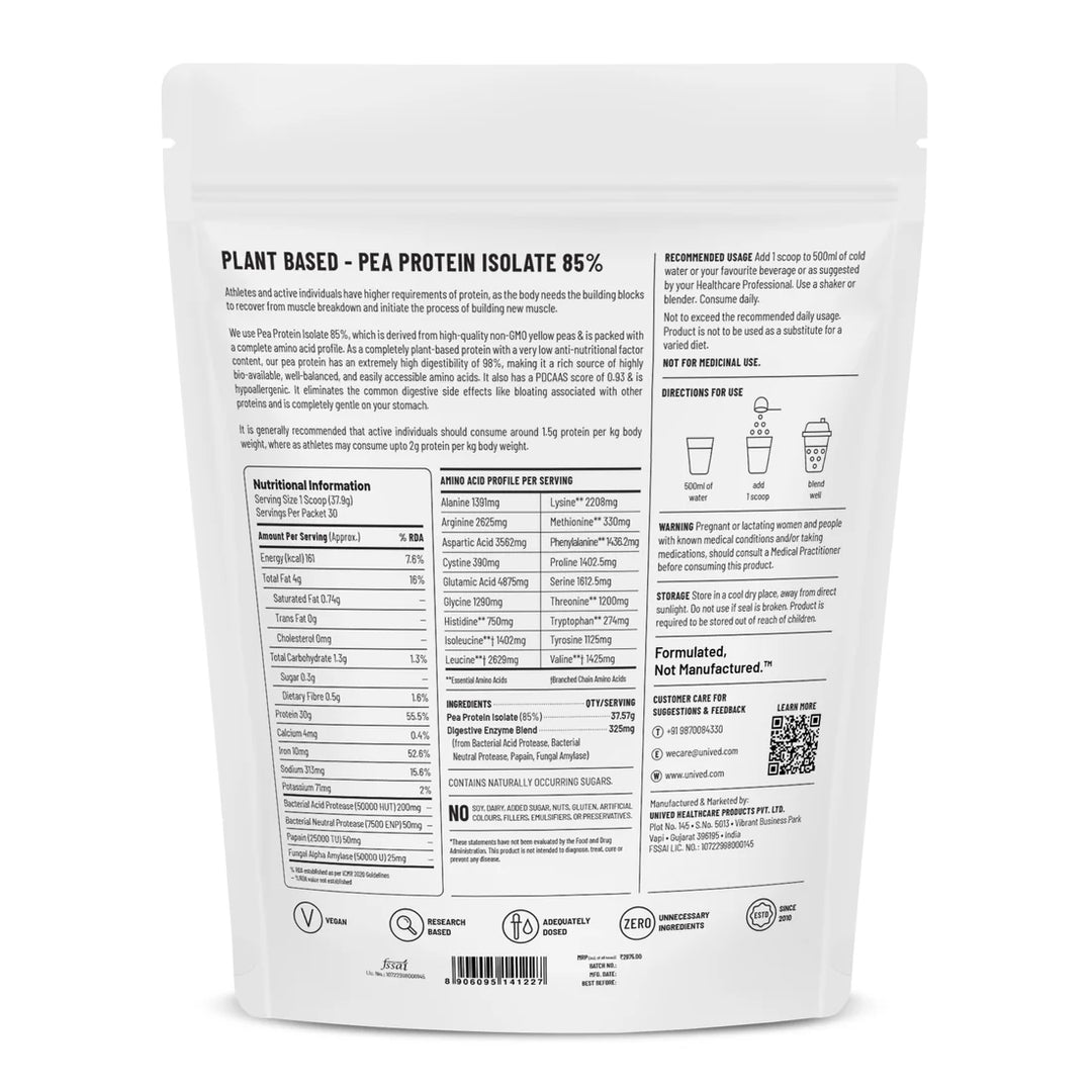 Unived Organic Pea Protein Raw Powder