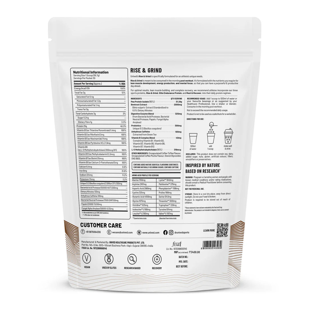 Unived Rise and Grind Protein Powder (Cold Coffee)