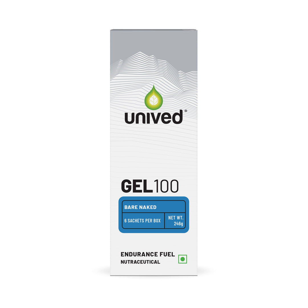 Unived Gel 100 Bare Naked energy gel box, 6 sachets