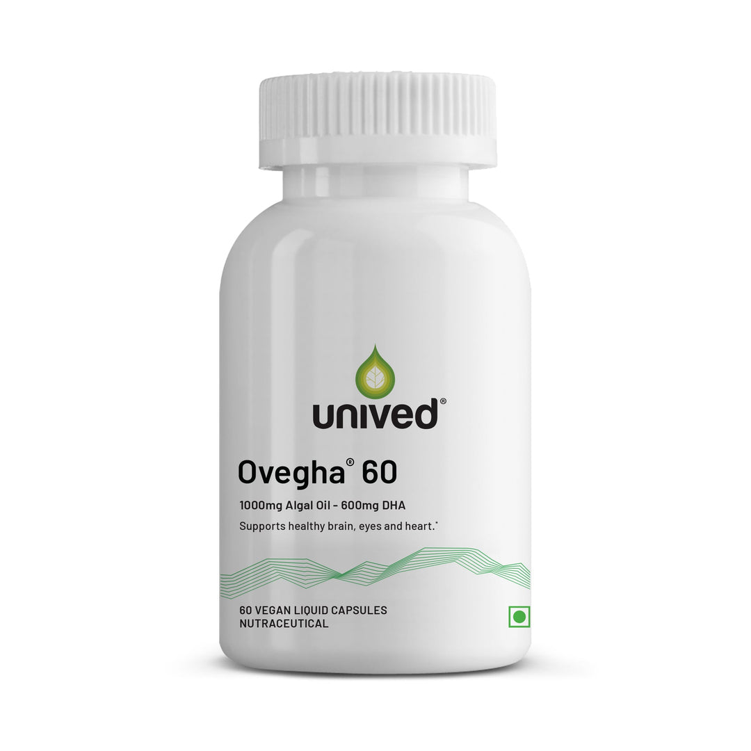 Unived Ovegha 60 vegan omega-3 DHA capsules, 60 count box