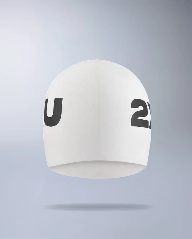 2XU US1355F Silicone Swim Cap (White/White)