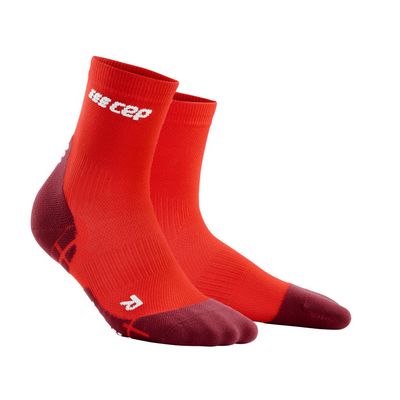 CEP Ultralight Short Compression Men's Cyling Socks (Lava/Dark Red)