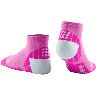 CEP Ultralight Low Cut Compression Women's Cycling Socks (Pink/Light Grey)