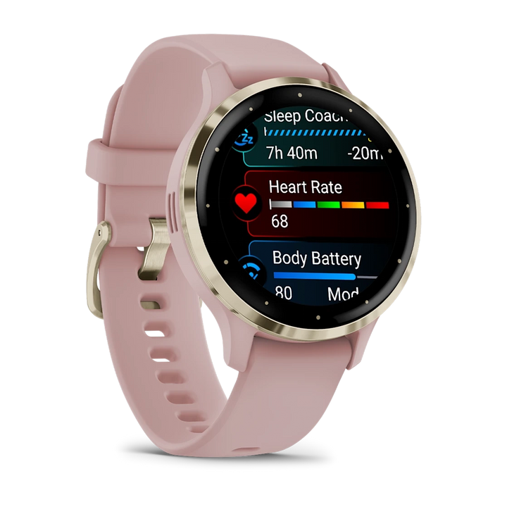 Garmin Venu 3S Smart Watch (Cream Gold/Dust Rose)