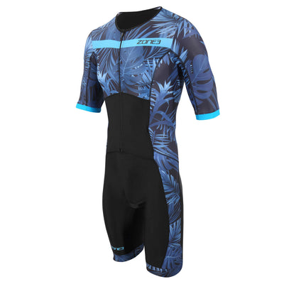 Zone 3 Activate Plus Short Sleeve Men's Cycling Trisuit (Tropical Palm)