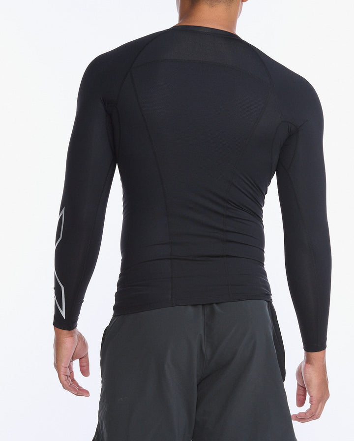 2XU Core Long Sleeve Men's Compression Top (Black/Silver)