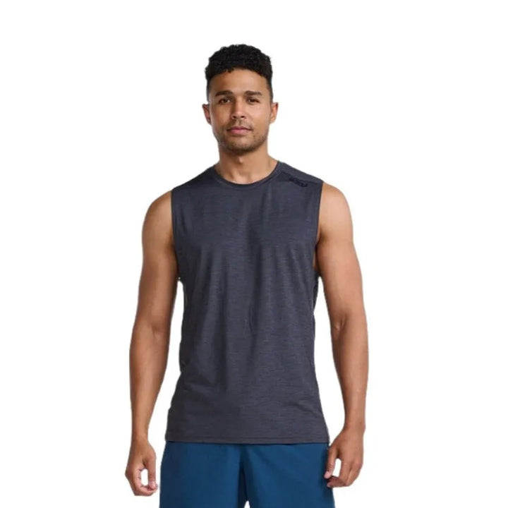 2XU MR7187A Motion Tank India Men's Running T-Shirt (Ink/Black)