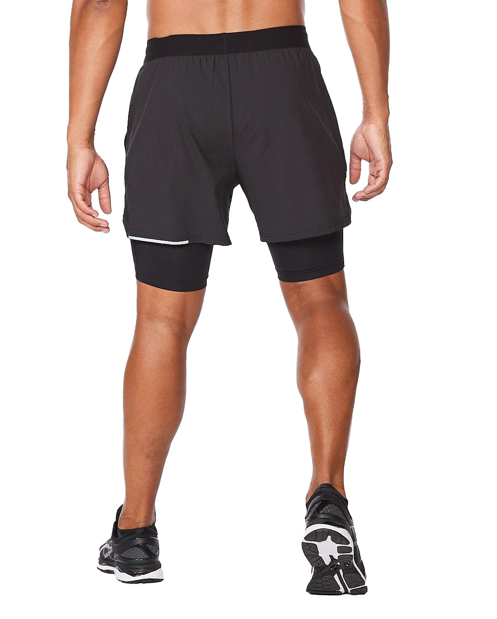 2XU MR6535B Aero 2 in 1 5 Inch Men's Running Shorts (Black/Silver)
