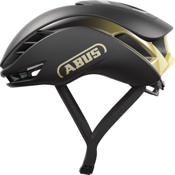 Abus Gamechanger 2.0 Aero Road Cycling Helmet (Black/Gold) - BUMSONTHESADDLE