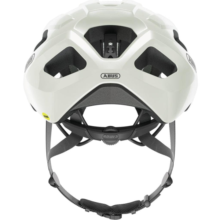 Abus Macator MIPS Road Cycling Helmet (Pearl White) - BUMSONTHESADDLE