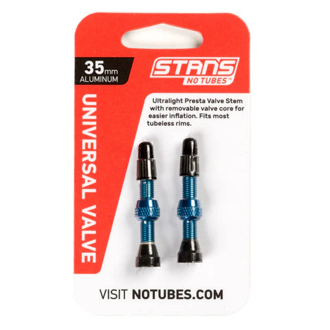 Stans NoTubes Universal Presta Valve Stem Pair (Blue)