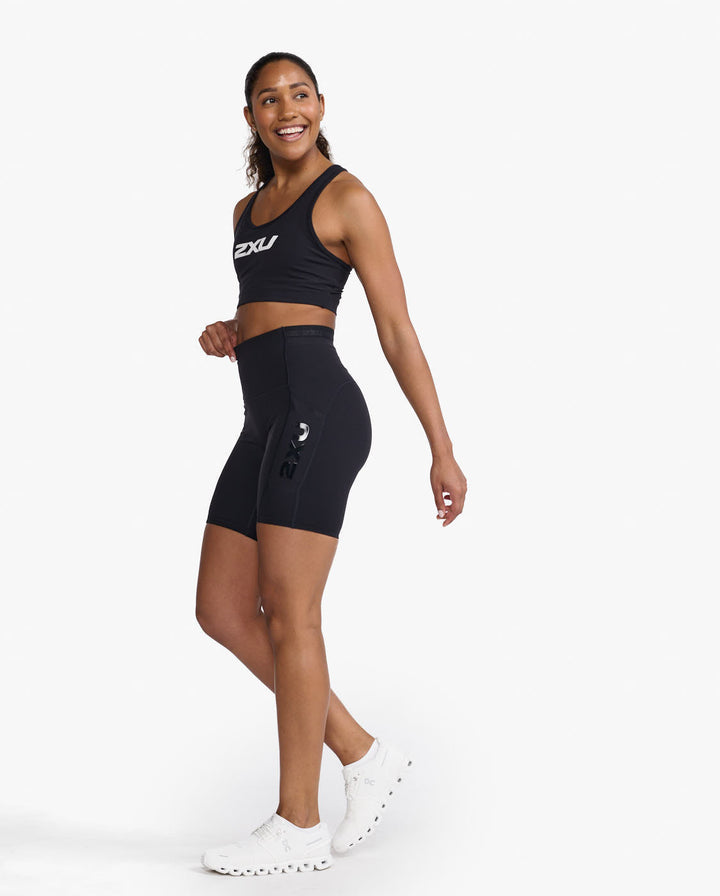 2XU WA6907B Form Stash Hi-Rise Compression Women's Cyling Short (Black/Black)