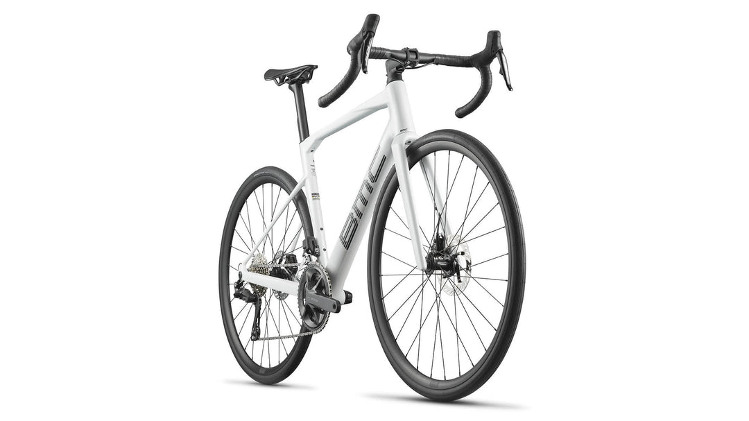 BMC Roadmachine 2 Gen 3 Metallic White endurance bike, drive-side profile