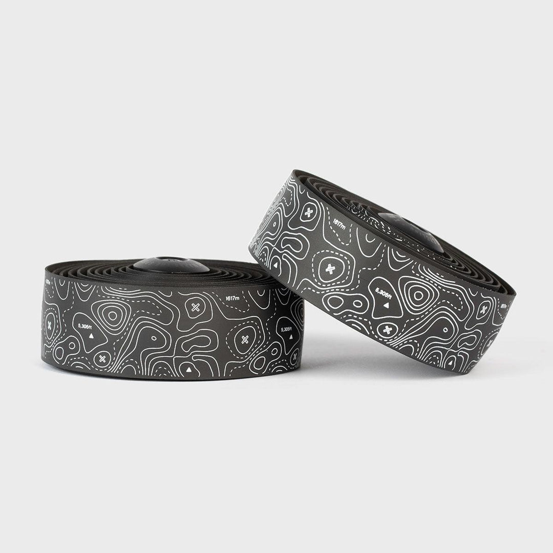 Burgh Ossa White Bar Tape (Black/Gloss) - BUMSONTHESADDLE