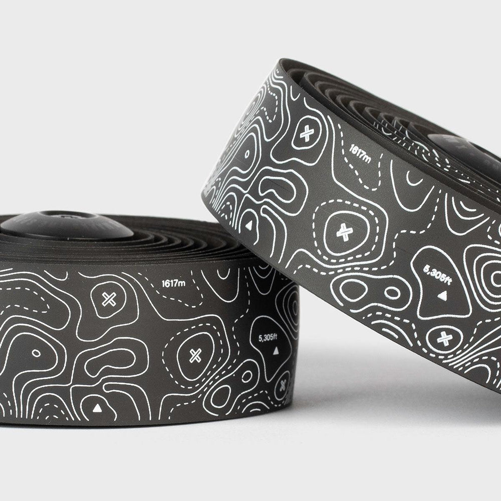 Burgh Ossa White Bar Tape (Black/Gloss) - BUMSONTHESADDLE