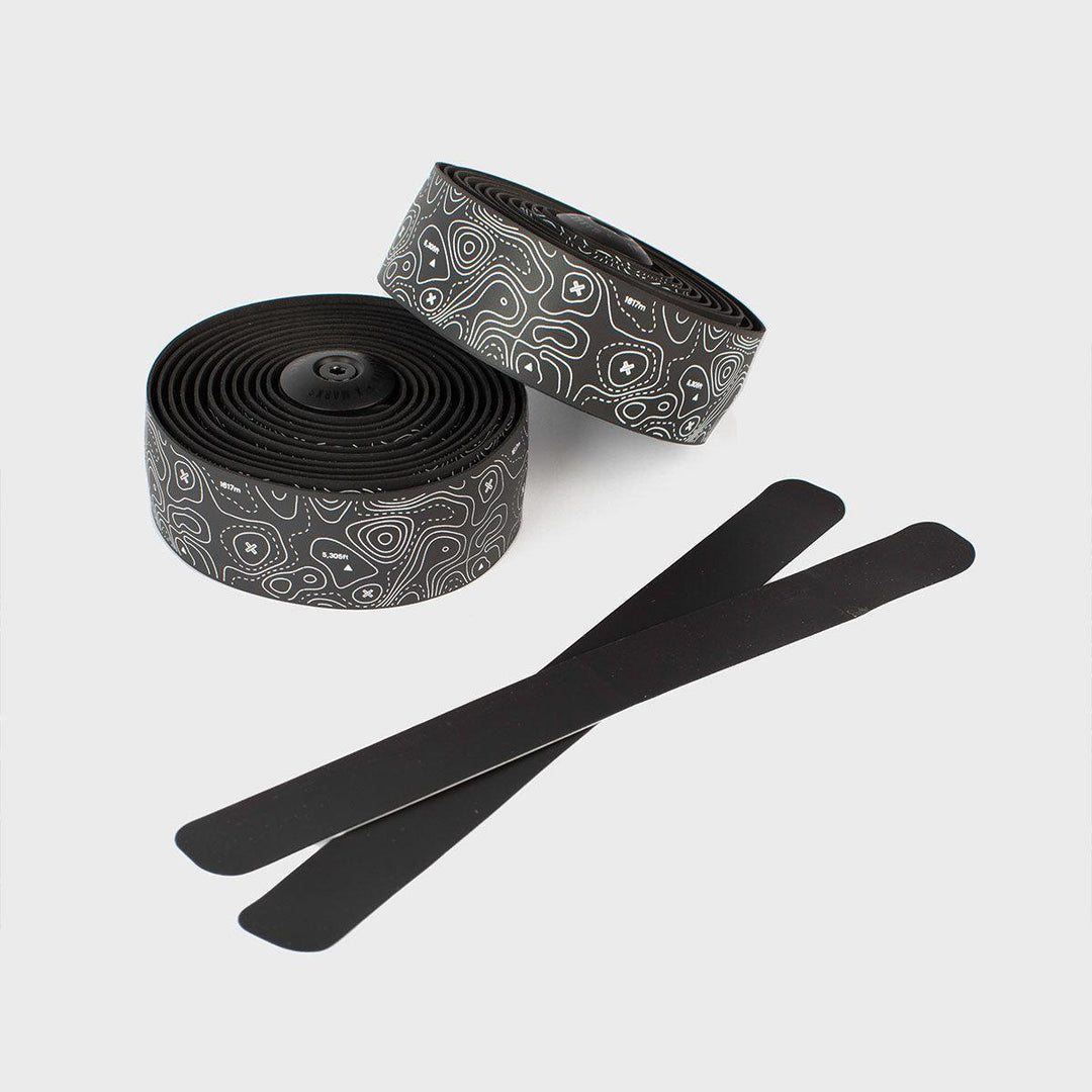 Burgh Ossa White Bar Tape (Black/Gloss) - BUMSONTHESADDLE