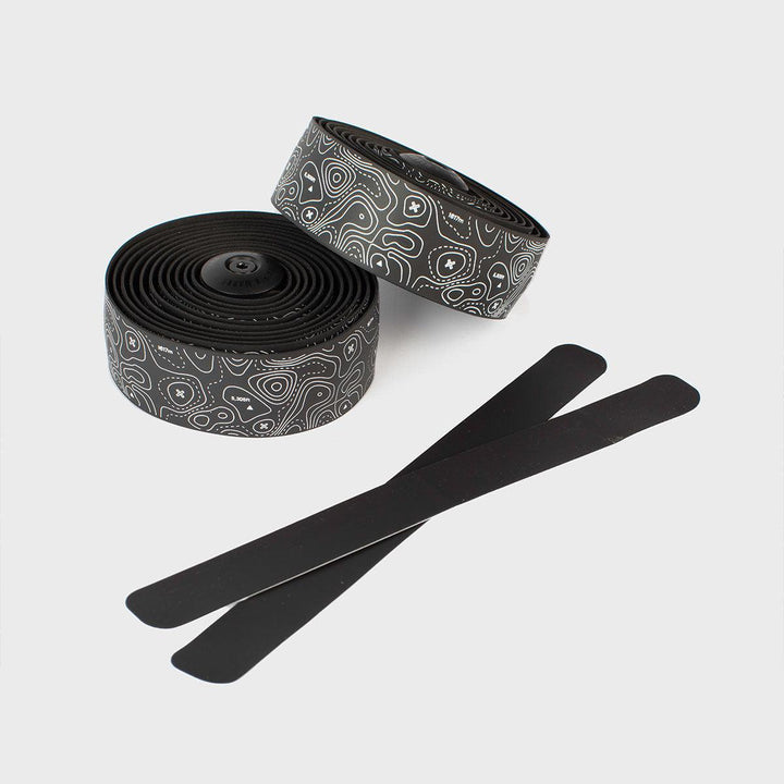 Burgh Ossa White Bar Tape (Black/Gloss) - BUMSONTHESADDLE
