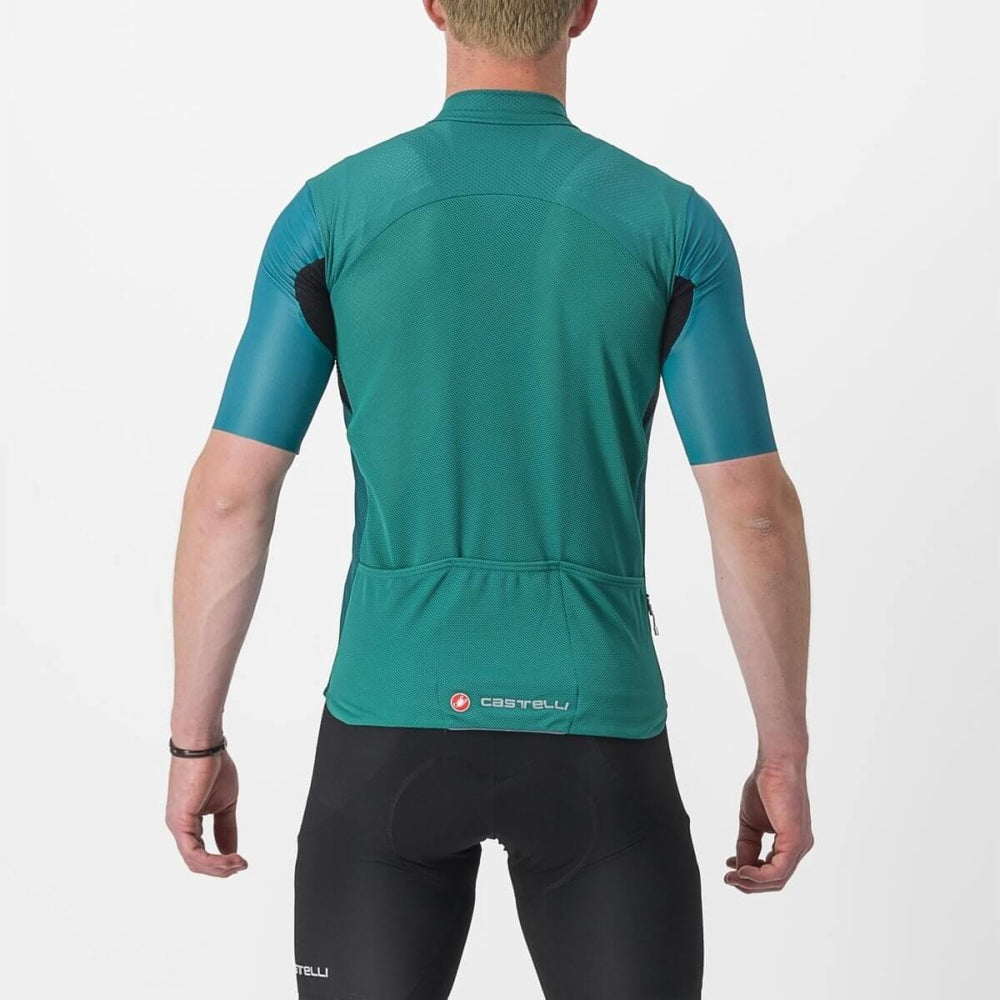 Castelli Endurance Elite Men's Cycling Jersey (Queztal Green) - BUMSONTHESADDLE