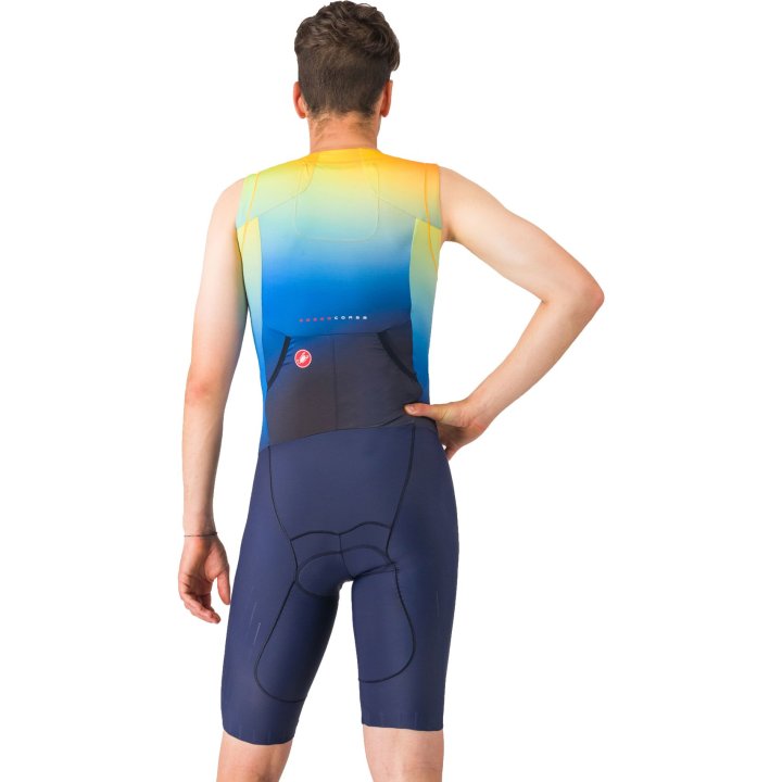 Castelli Free Sanremo 3 Sleeveless Men's Cycling Suit (Belgian Blue/Multicolor Vivid)