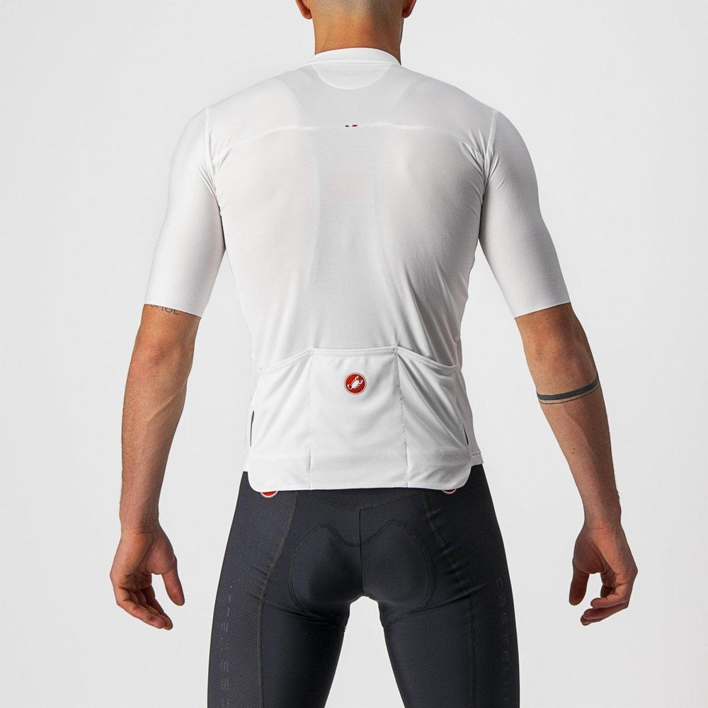 Castelli Prologo 7 Mens Cycling Jersey (Ivory/Light Black/Red) - BUMSONTHESADDLE