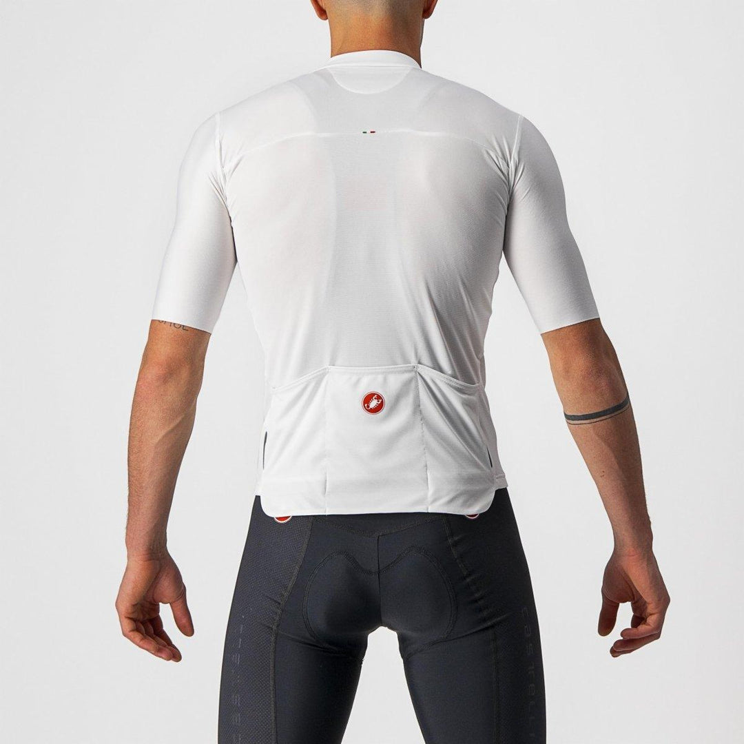 Castelli Prologo 7 Mens Cycling Jersey (Ivory/Light Black/Red) - BUMSONTHESADDLE