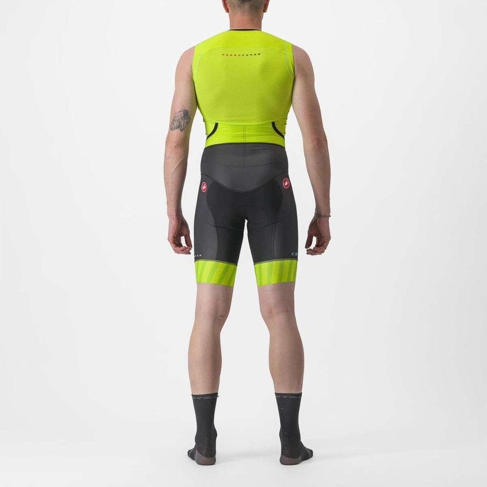 Castelli Sanremo 2 Men's Sleeveless Cycling Suit (Electric Lime/Niagra Blue) - BUMSONTHESADDLE