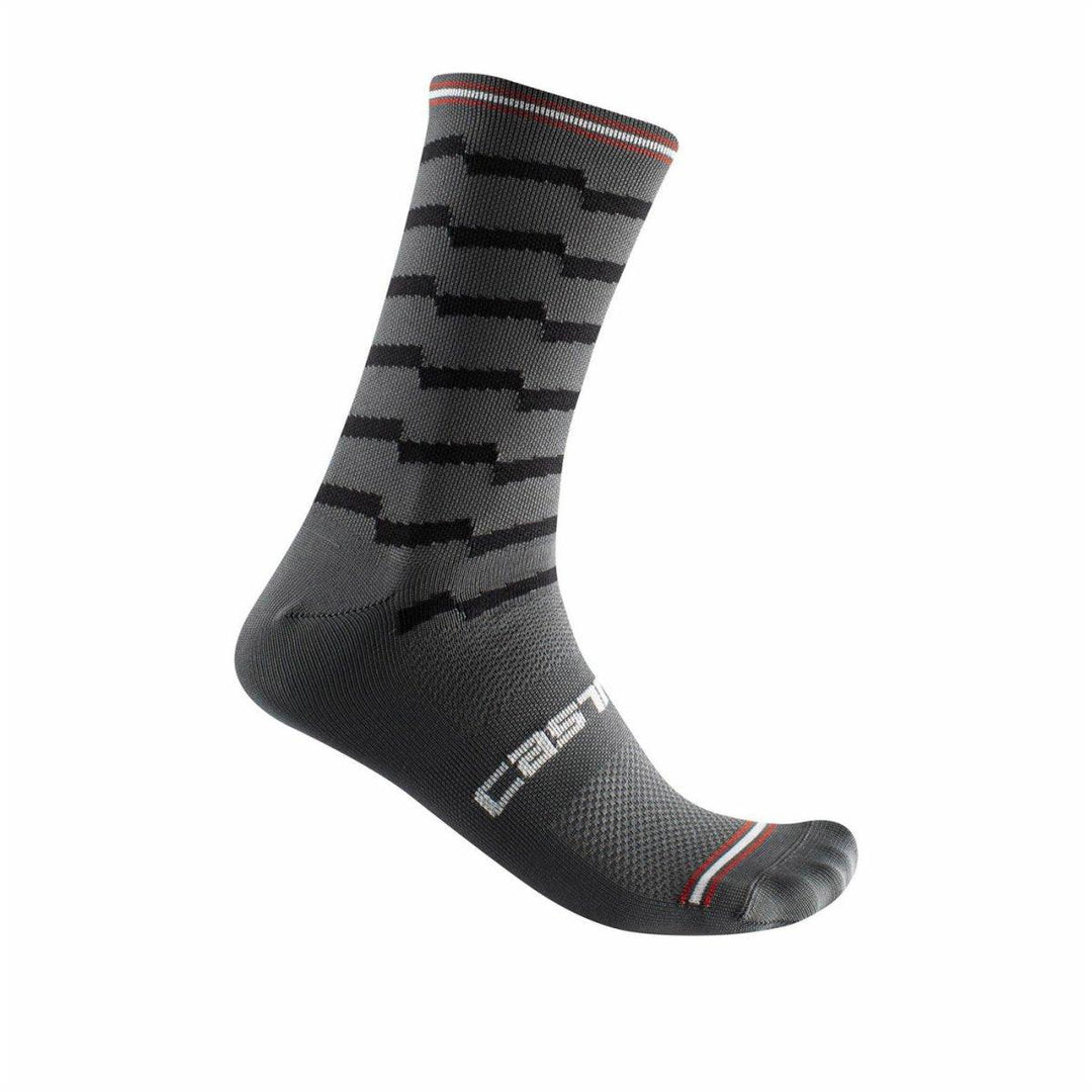 Castelli Unlimited 18 Men's Cycling Socks (Dark Gray /Black) - BUMSONTHESADDLE