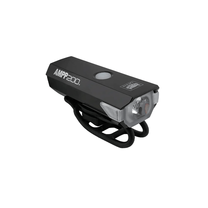 Cateye AMPP200 USB-C front light, black, with rubber strap