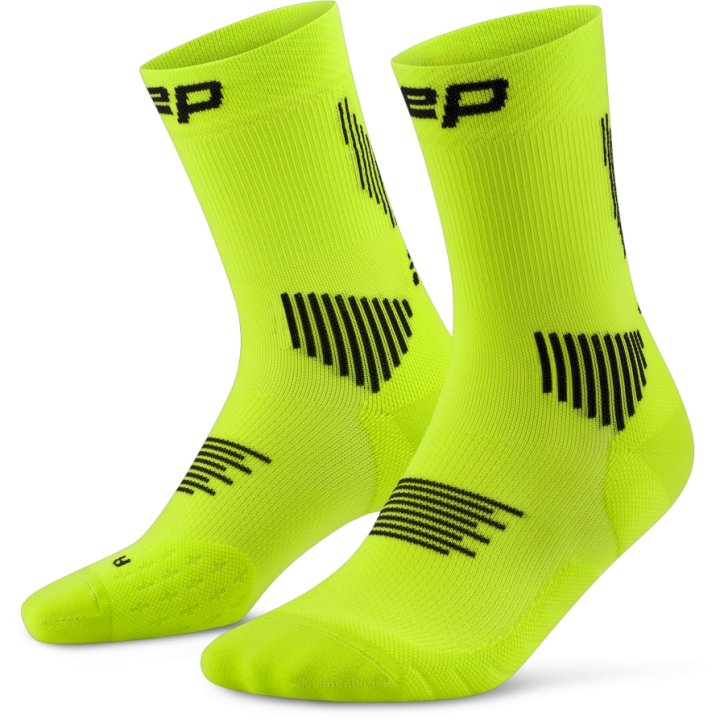CEP Core Run Mid Cut Compression 5.0 Men's Compression Socks (Lime/Black)
