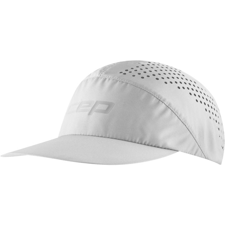 CEP Compression Pro Run Ultralight Unisex Running Cap (Light Grey)