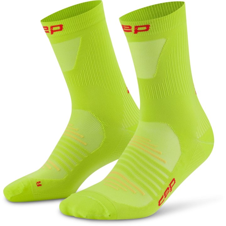 CEP Compression Pro Run Ultralight Mid Cut Women Compression Socks (Lime)