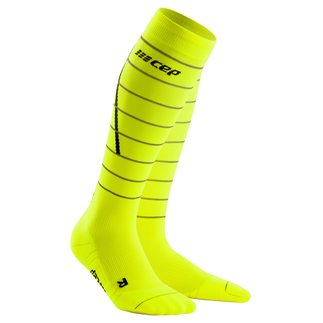 CEP Reflective Tall Compression Women's Cycling Sock (Neon Yellow) - BUMSONTHESADDLE