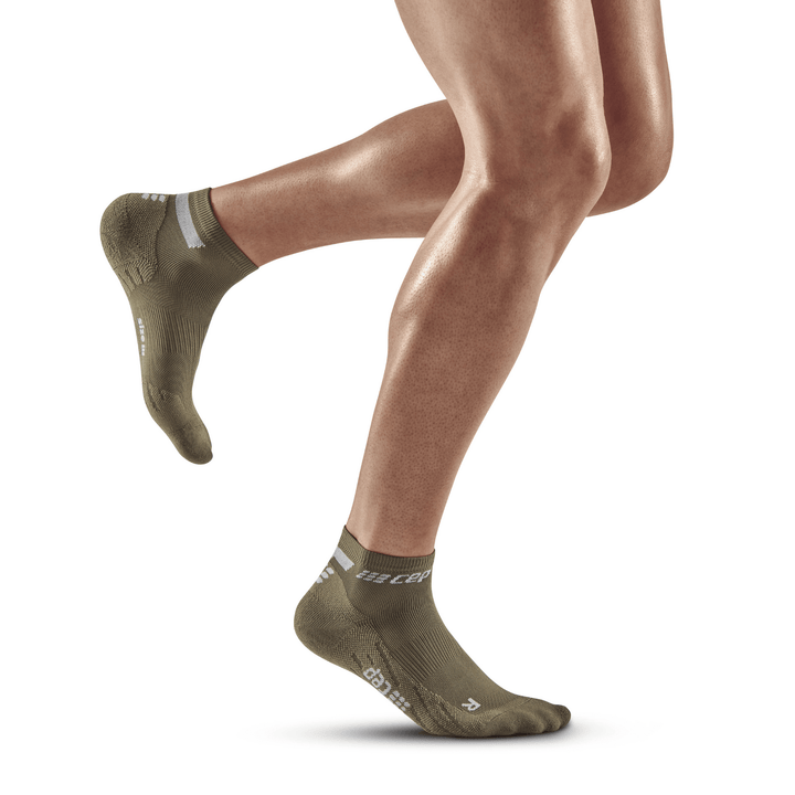 CEP The Run Low Cut 4.0 Compression Men's Socks (Olive) - BUMSONTHESADDLE