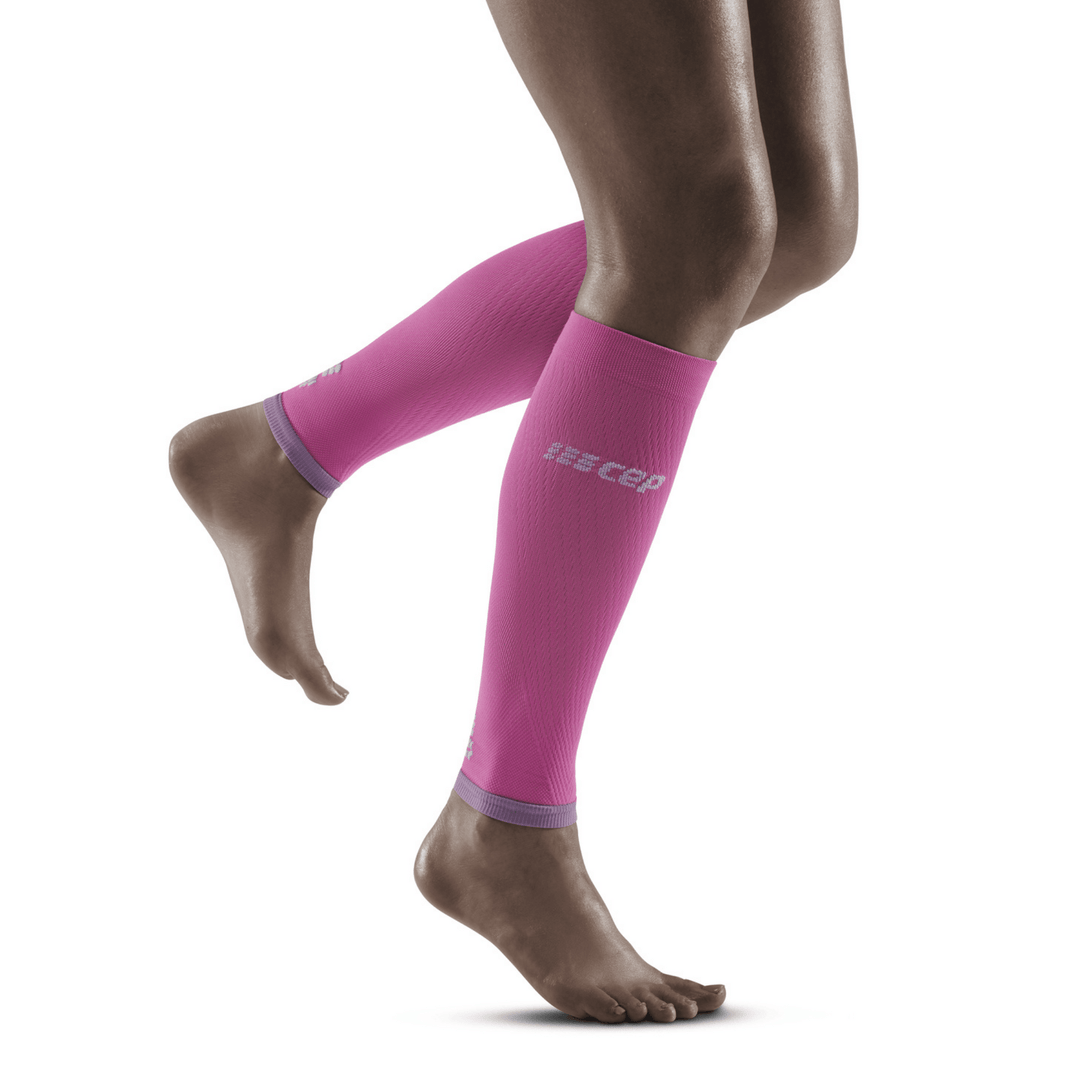 CEP Ultralight Compression Women's Calf Sleeves (Pink/Light Grey) - BUMSONTHESADDLE