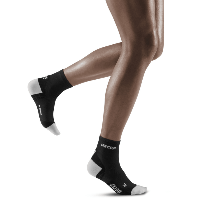 CEP Ultralight Short Compression Women's Cycling Socks (Black/Light Grey) - BUMSONTHESADDLE