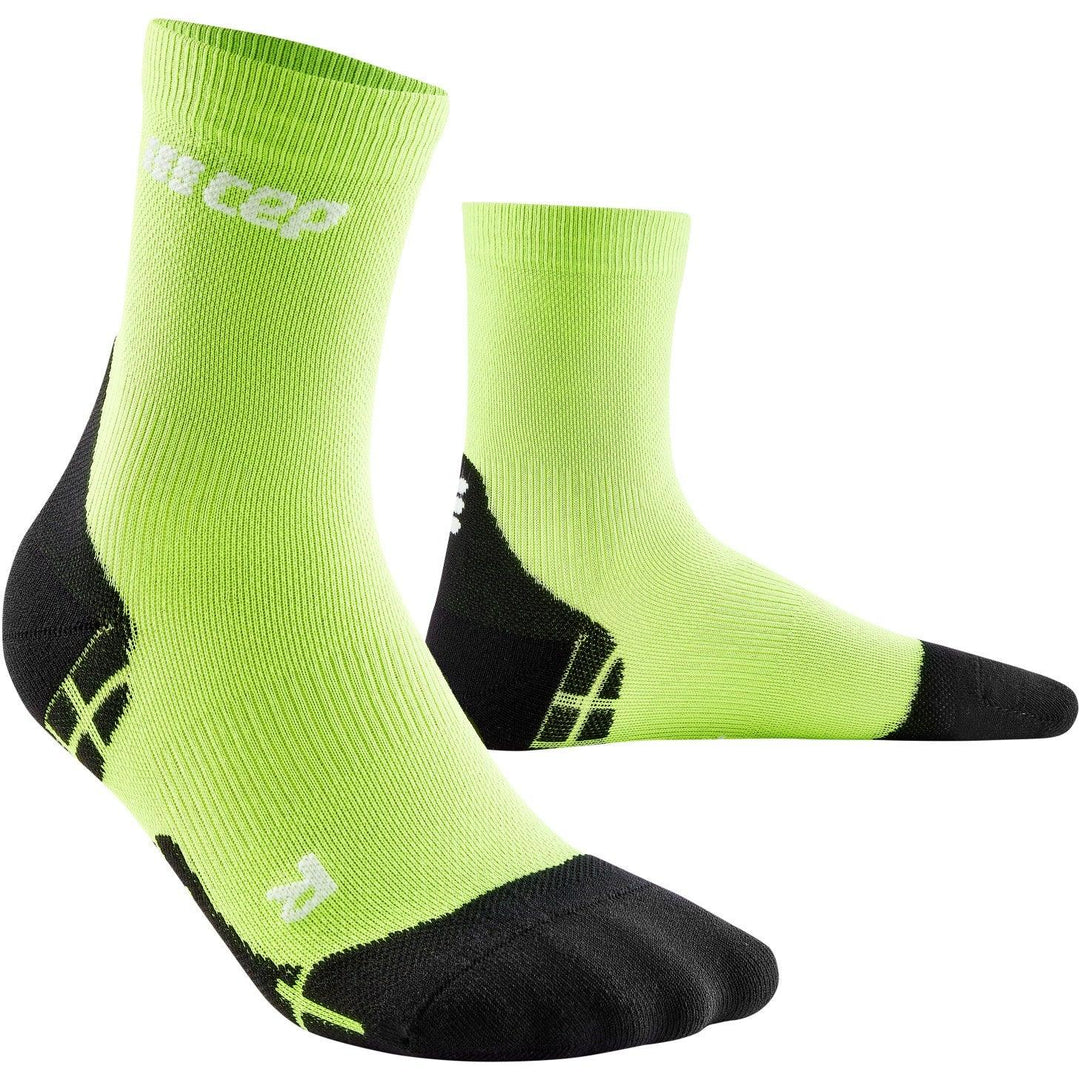 CEP Ultralight Short Compression Women's Cycling Socks (Flash Green/Black) - BUMSONTHESADDLE
