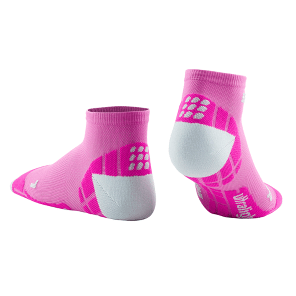 CEP Ultralight Short Compression Women's Cycling Socks (Pink/Light Grey) - BUMSONTHESADDLE
