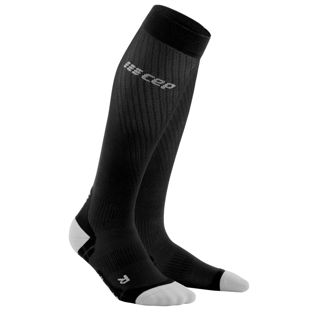 CEP Ultralight Tall Compression Women's Cycling Socks (Black/Light Grey) - BUMSONTHESADDLE