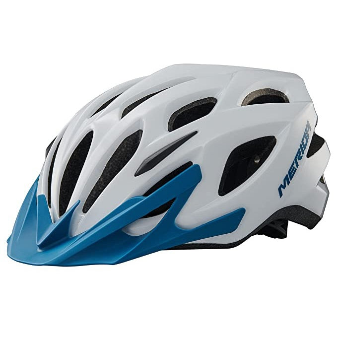 Merida Charger KJ201-A-1 MTB Cycling Helmet (Shiny White/Blue)